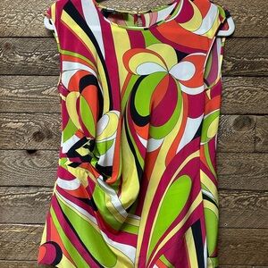 Lafayette 148 Silk Printed Cap Sleeve Tunic Top Size 4